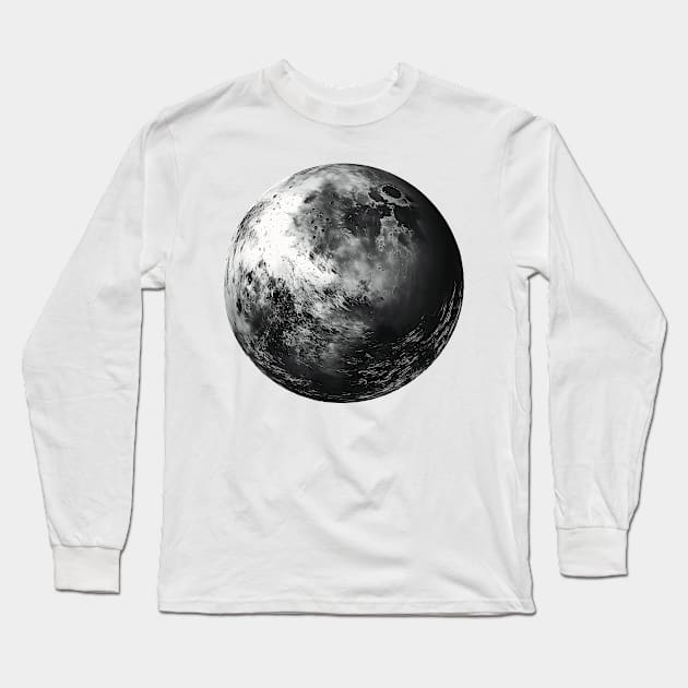 Super Moon, Crescent Full Moon Astrology Goth Art Long Sleeve T-Shirt by Moonfarer